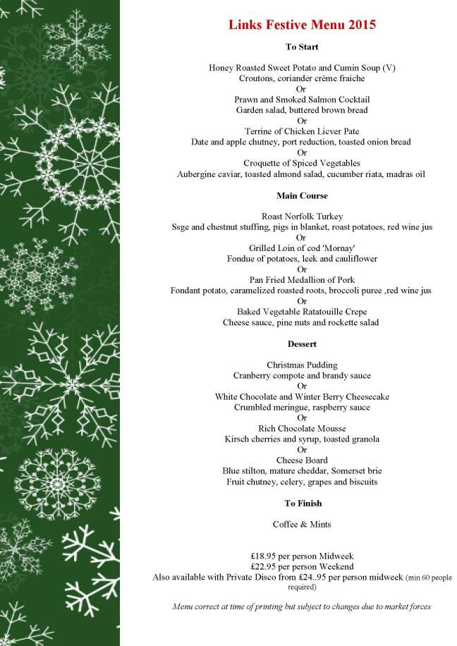 15 Links Festive 4 4 4 menu