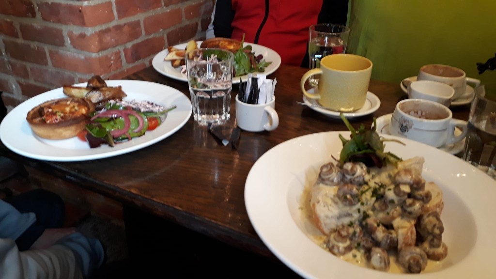 Plates of good food.